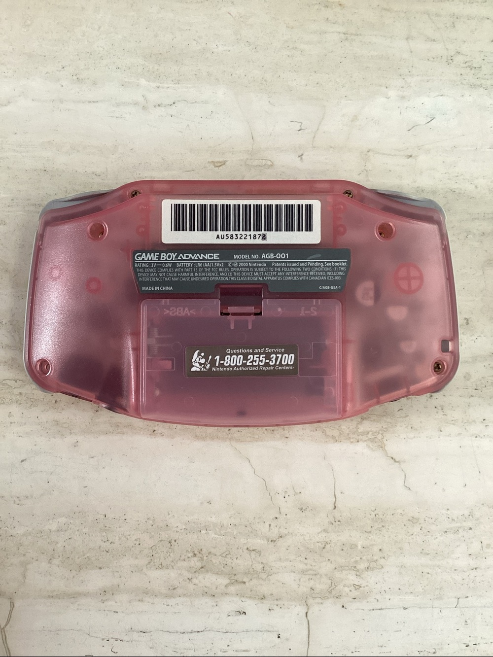 Nintendo Gameboy Advance Console Clear Pink Fuchsia Game Boy GBA AGB-001 - Picture 7 of 16